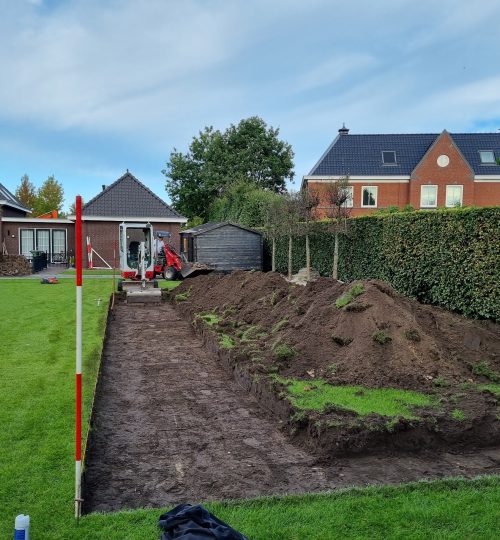 Fundering buitenkamer uitgraven