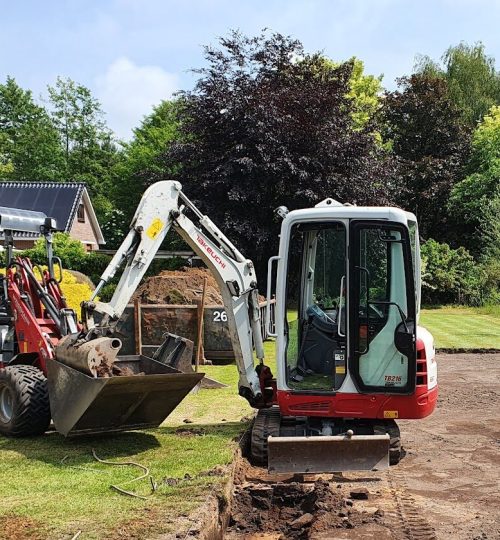 Fundering schuur uitgraven